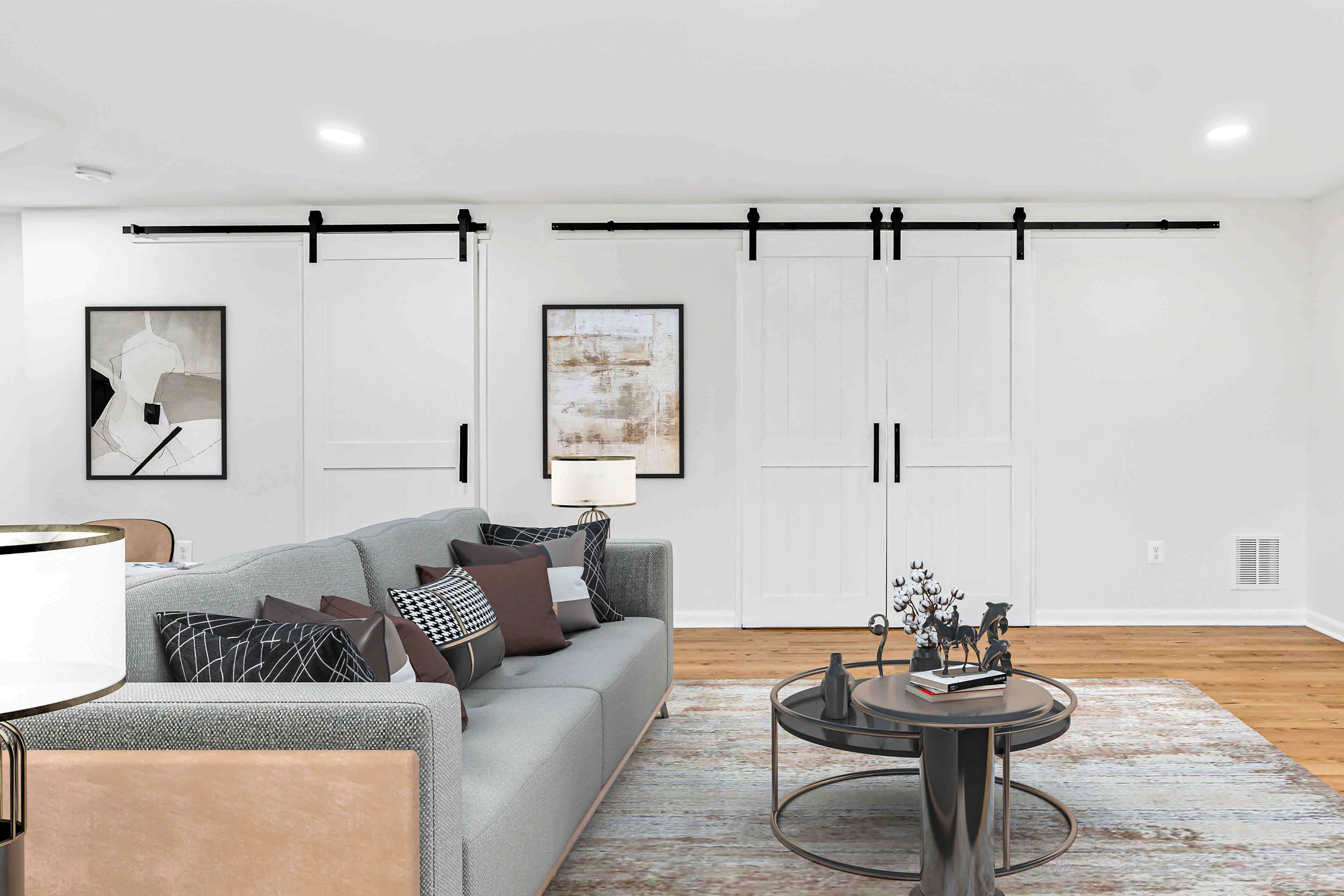 View of Rustic Charm: Home Remodeling with Sliding Barn Doors